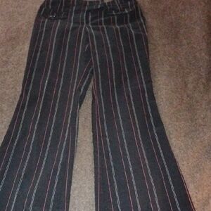 Fashion Bug Black Boot Cut Jeans with Red and White Stripes